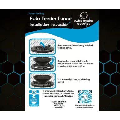 Swiss Marine Screen Top Auto Feeder Funnel Black